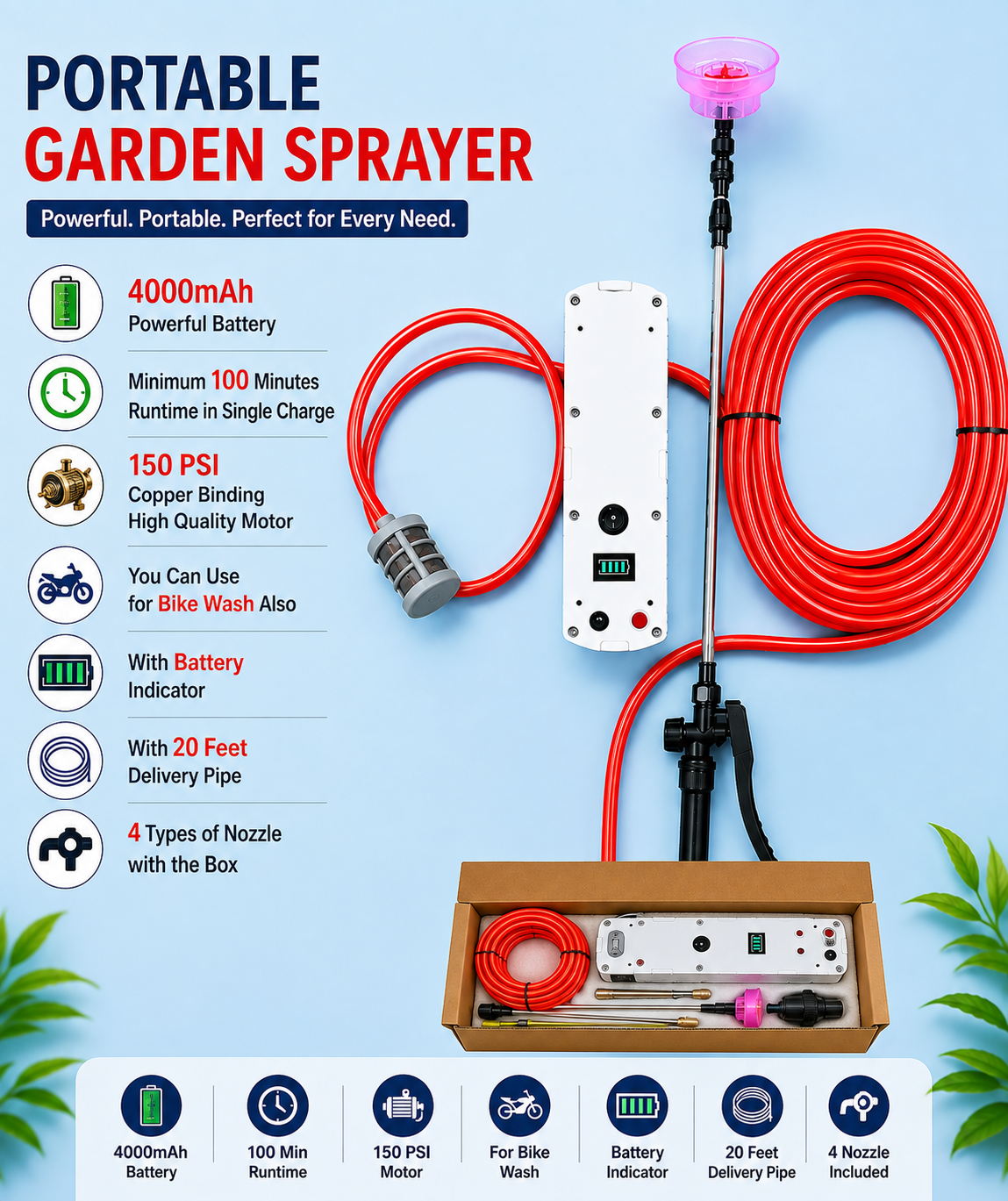Premium Portable Garden Sprayer-4000mah