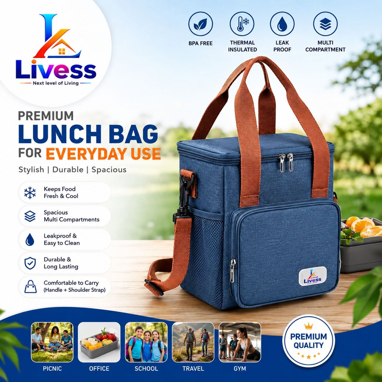 Insulated Lunch Bag. Hot & Cool